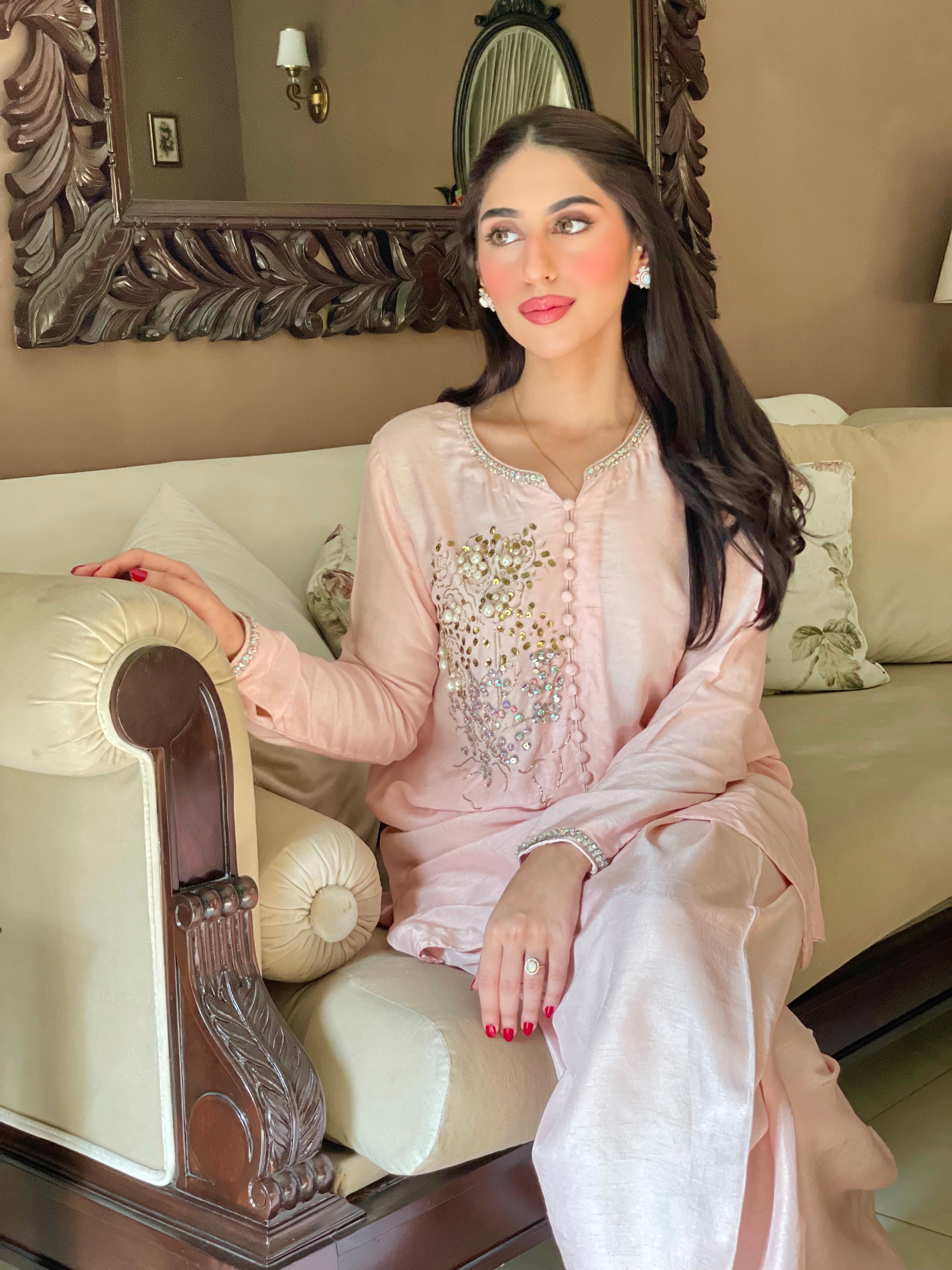 Pale pink short shirt (made to order)