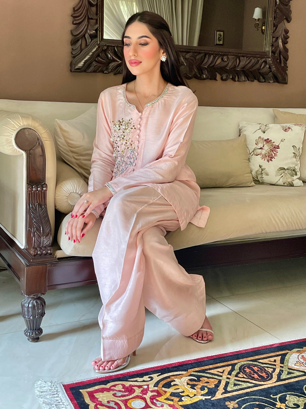 Pale pink short shirt (made to order)